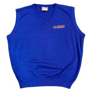 Florida Gators Sweater Vest L Blue Vneck Cadre Athletic 90s Collegiate Gameday